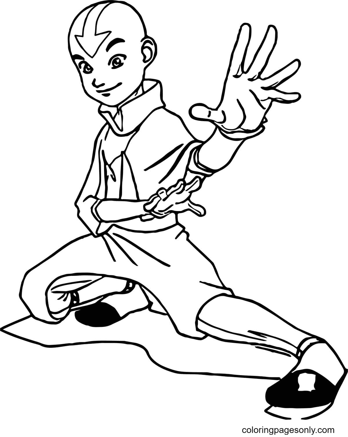 Aang in Training Coloring Page