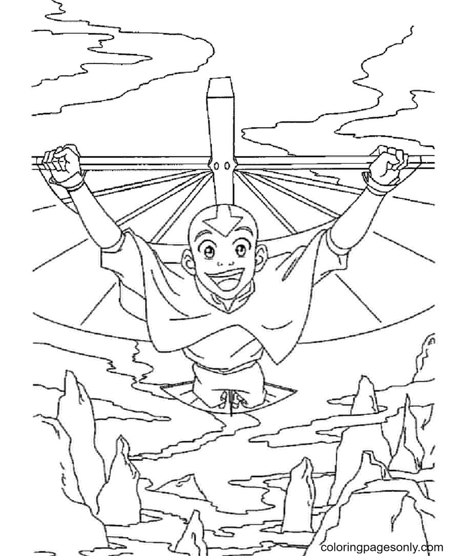 Aang in flight Coloring Pages