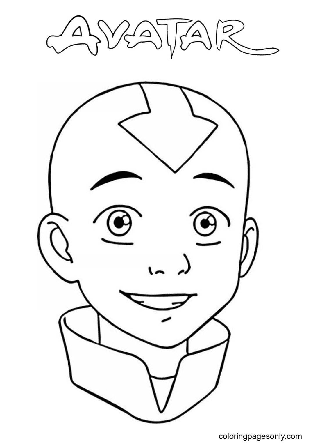 Aang’s face Coloring Pages