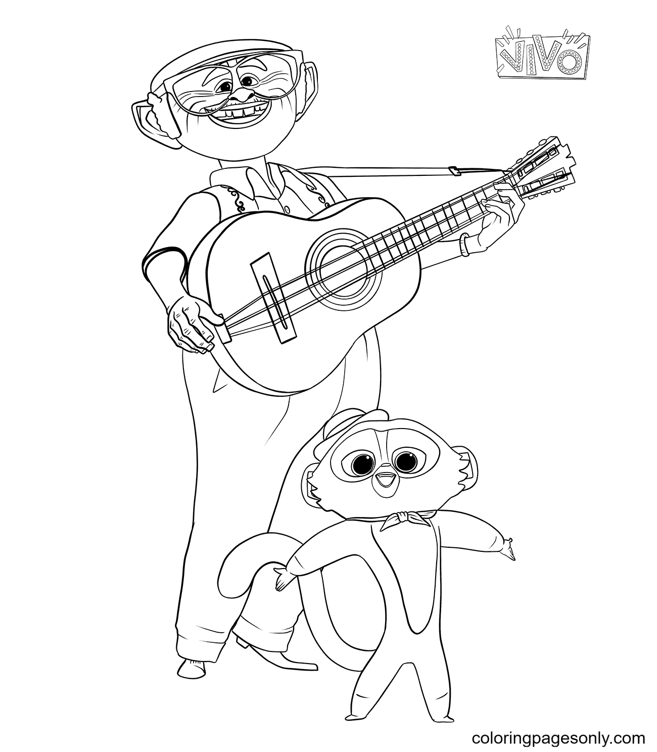Andres and Vivo Coloring Page