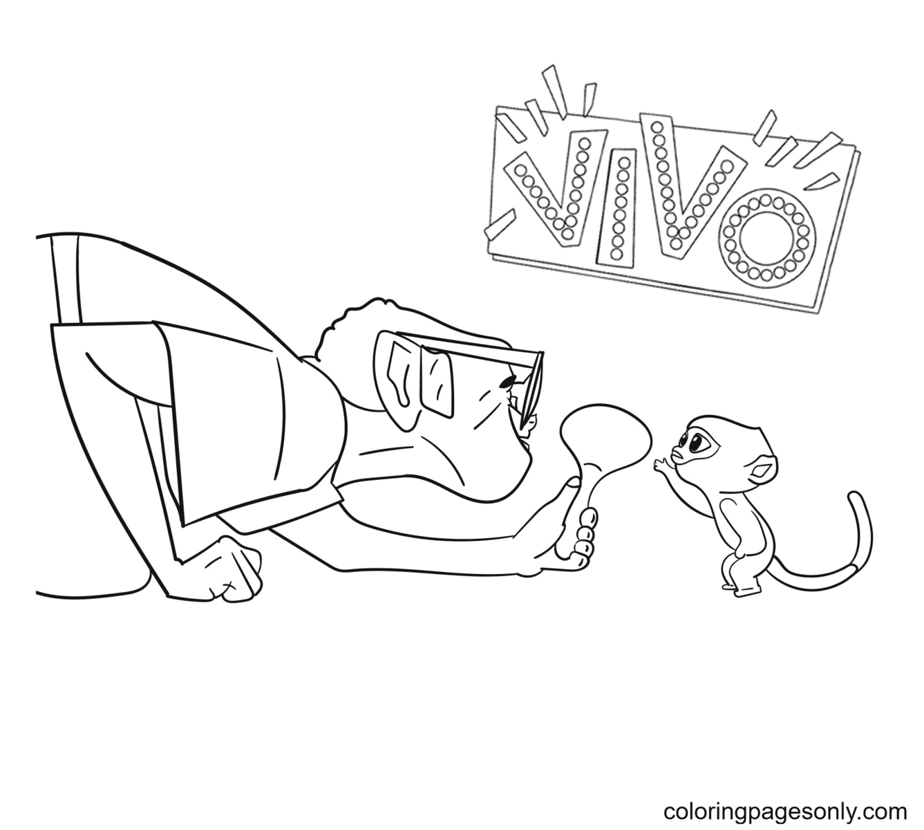 Andres meeting Vivo Coloring Page