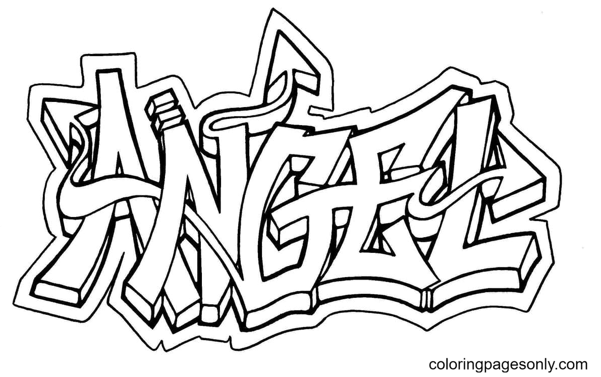 Engel-Graffiti von Graffiti