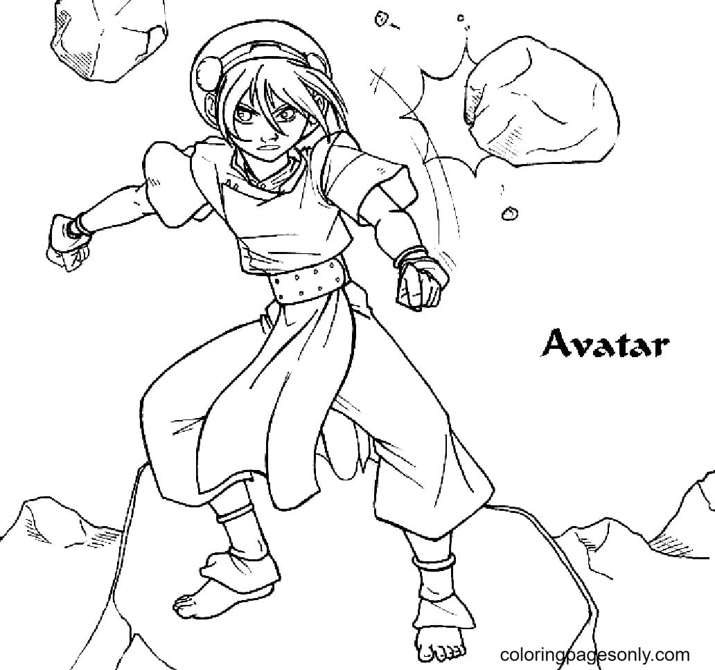 Angry Toph Beifong Coloring Page