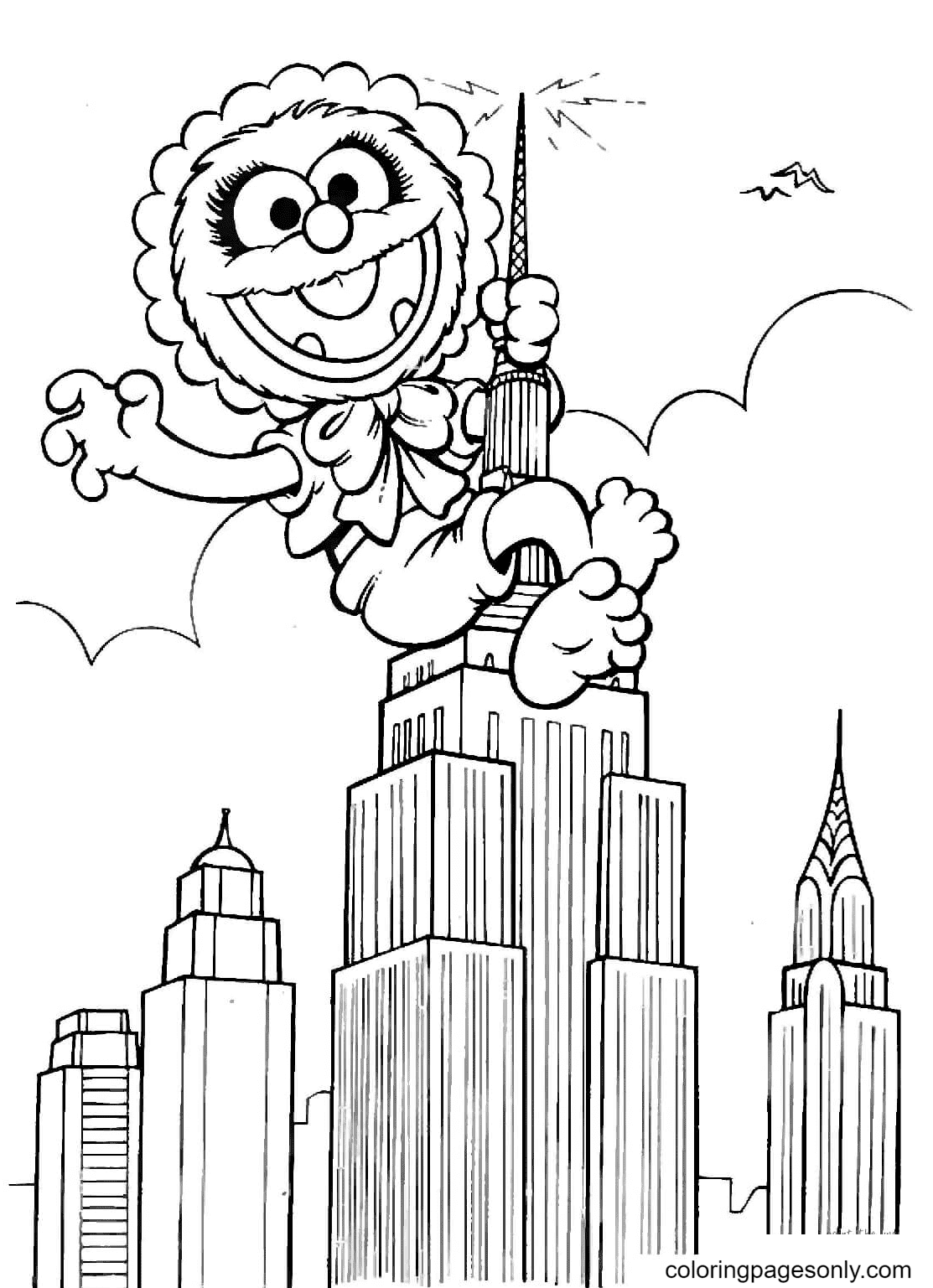 Animal Climbs The Skyscraper Coloring Pages