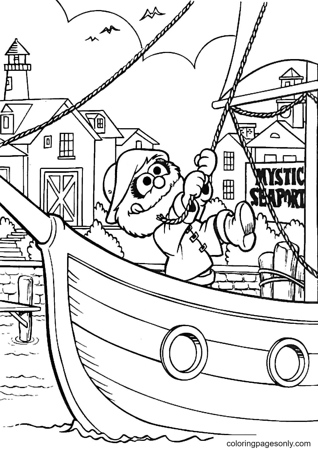 Animal on the boat at Mystic Seaport Coloring Pages