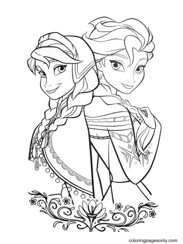 Anna And Elsa Frozen Ii Coloring Pages Free Printable Coloring Pages