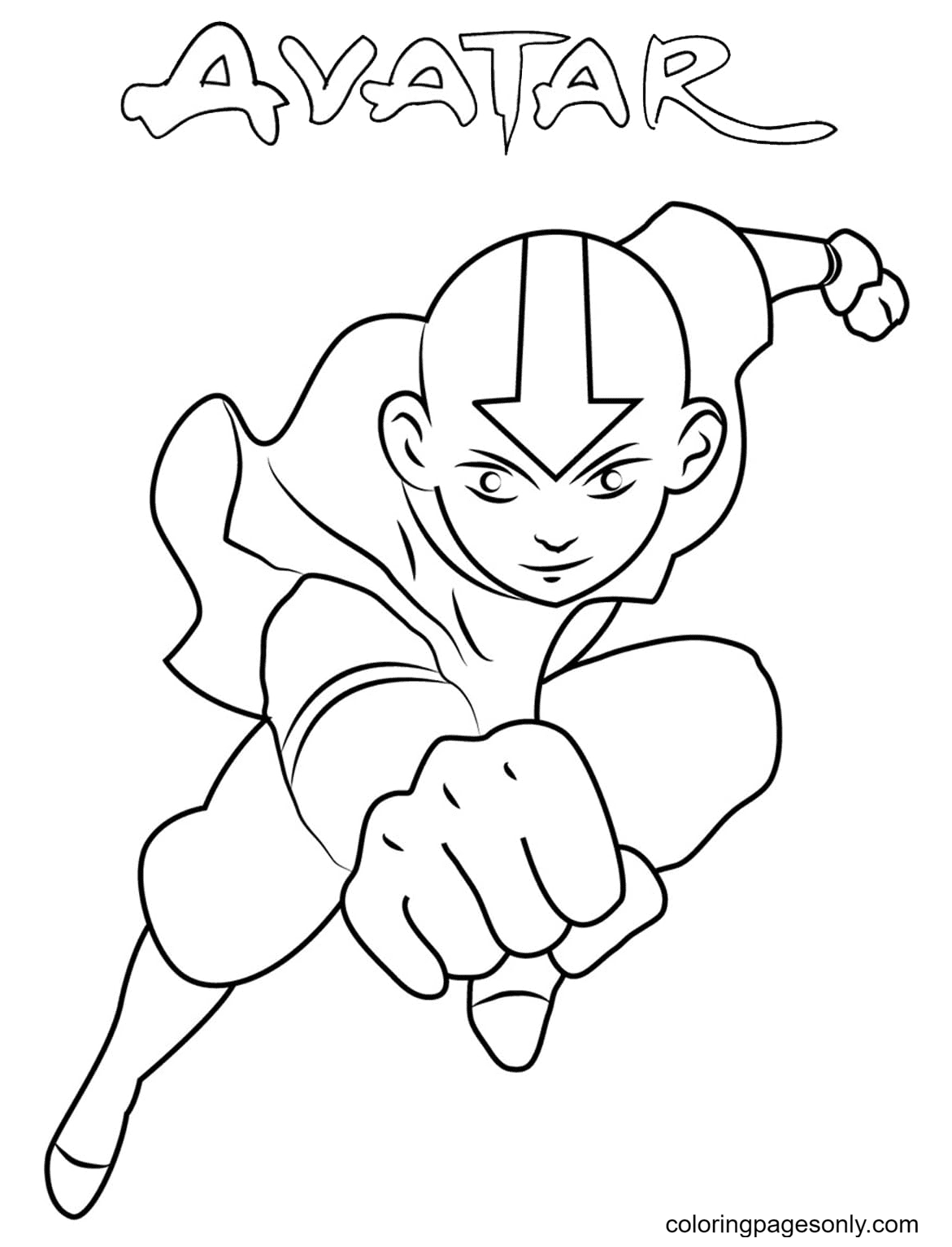 Avatar Aang Coloring Page