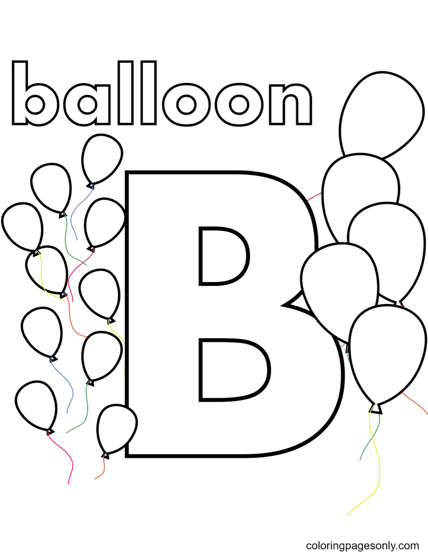 B 代表字母 B 中的气球