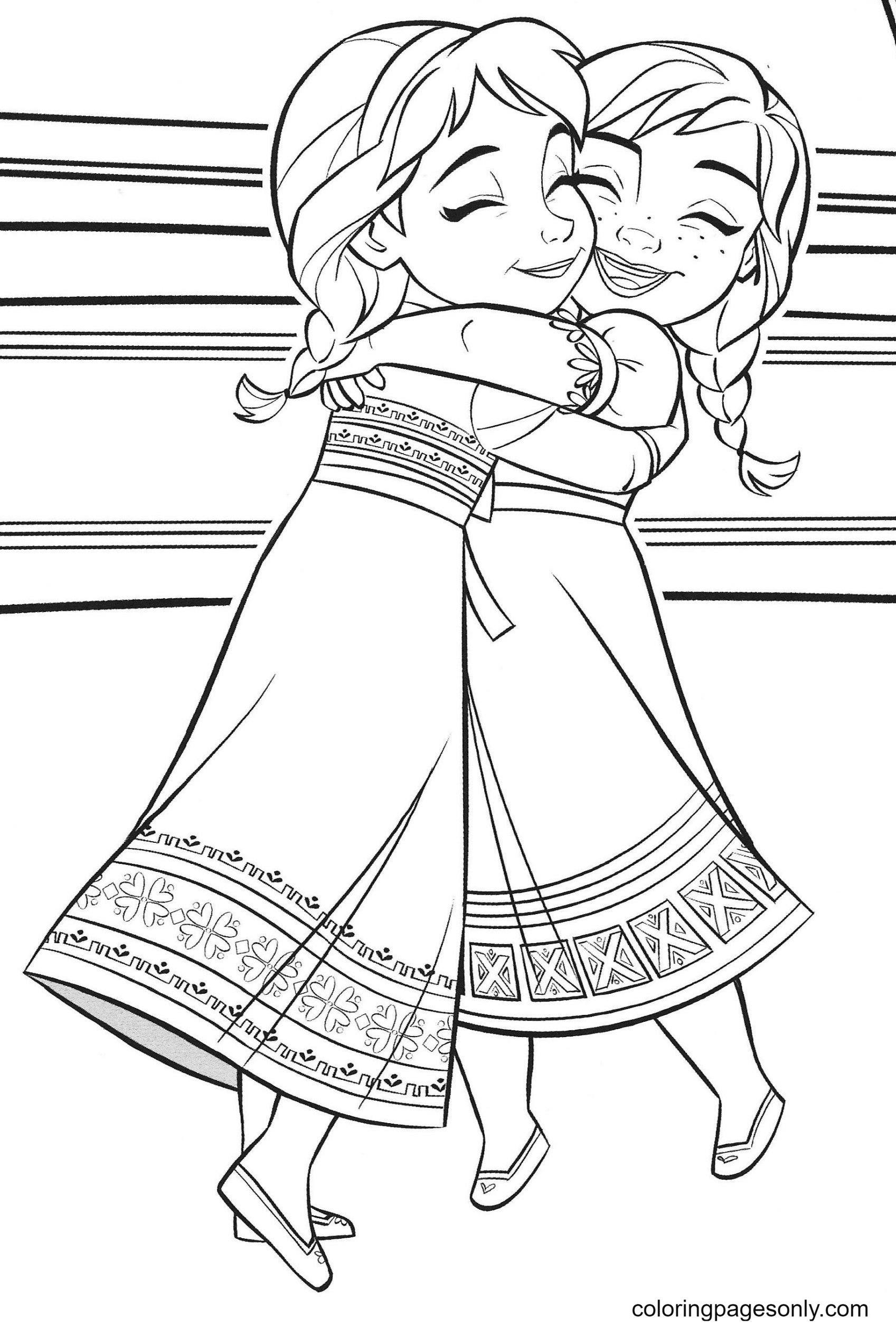 Baby Elsa And Anna Frozen Coloring Page Free Printable Coloring Pages