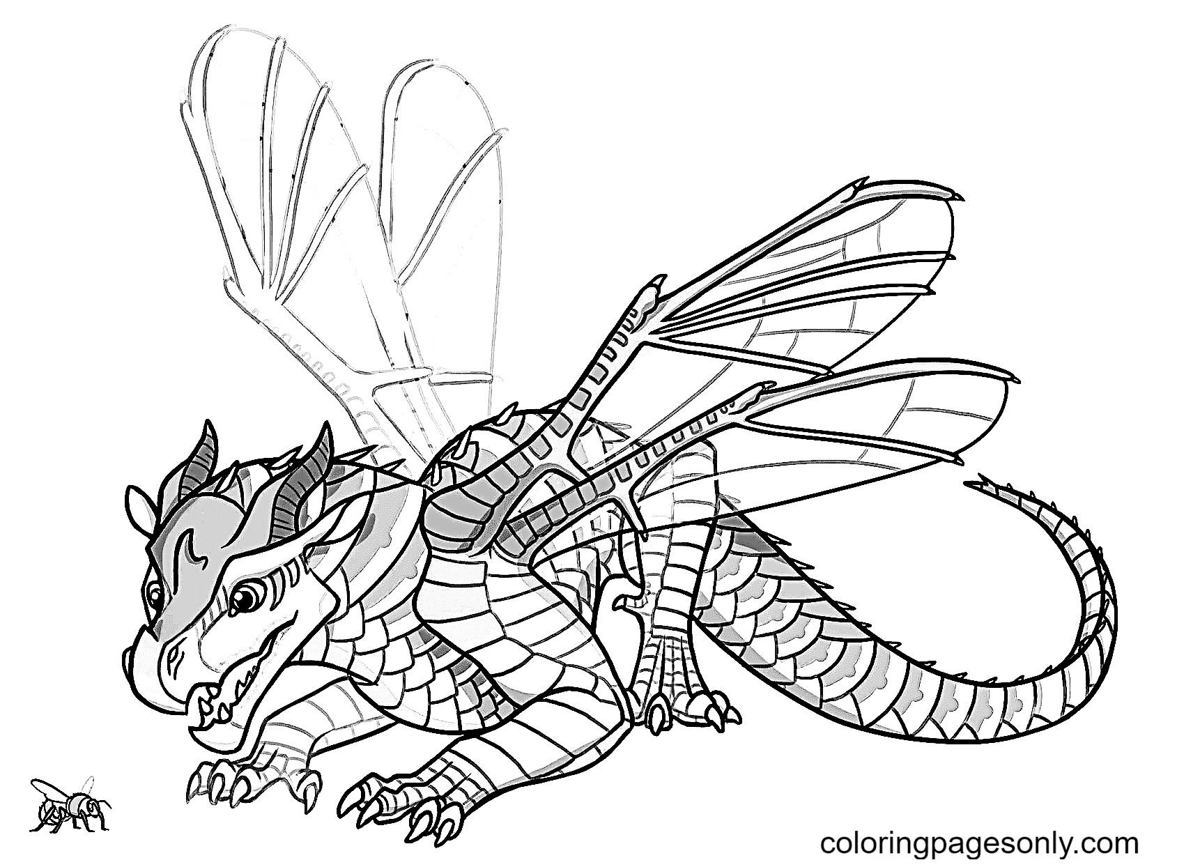 Baby Hivewing Dragon Coloring Pages