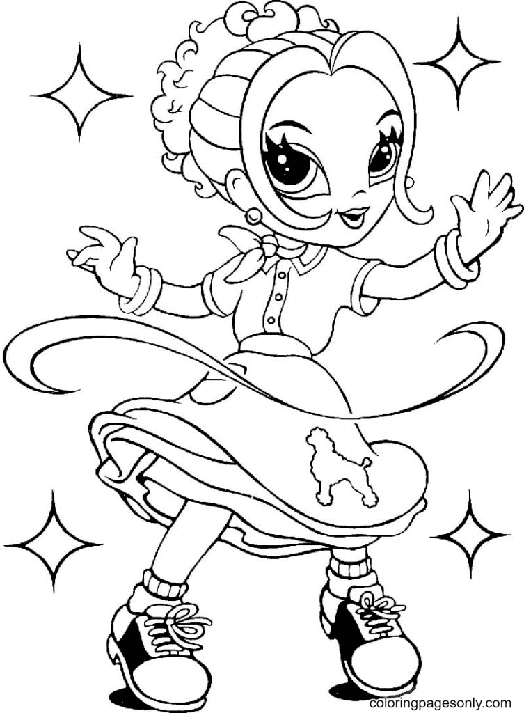 Baby Lisa Frank in a dress Coloring Page