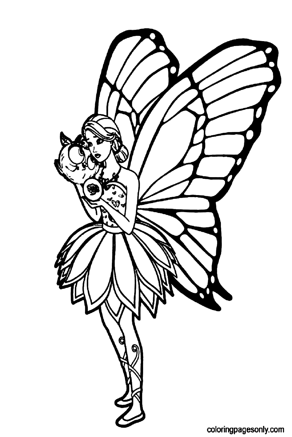 Barbie Fairy Coloring Page