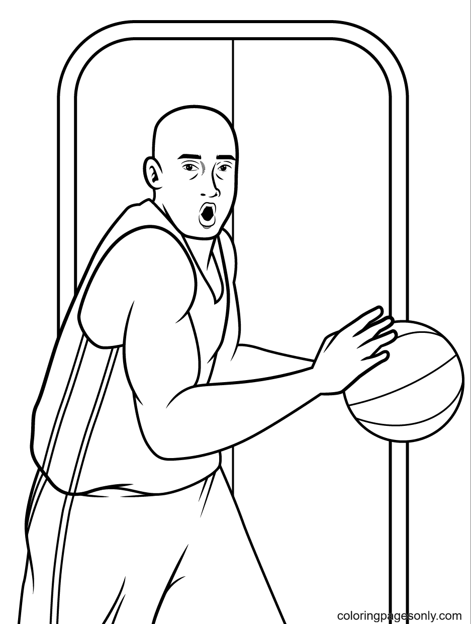 Basketbalspeler dribbelt van basketbal