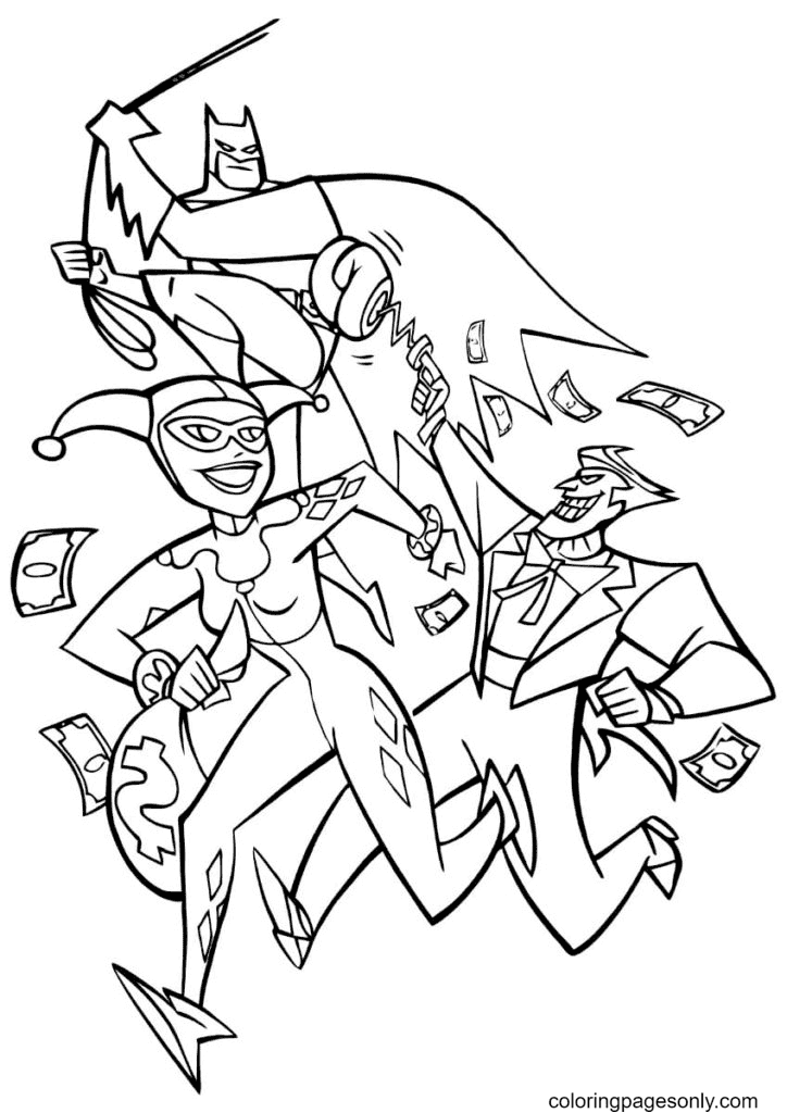 Batman Fighting Joker Coloring Page Free Printable Coloring Pages