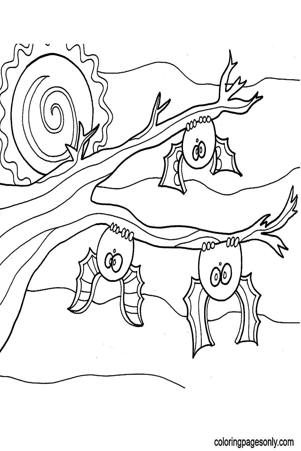 Bats For Halloween Coloring Pages