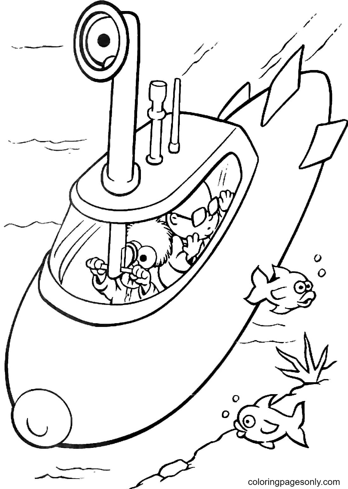 Beaker e Bunsen no submarino de Muppet Babies