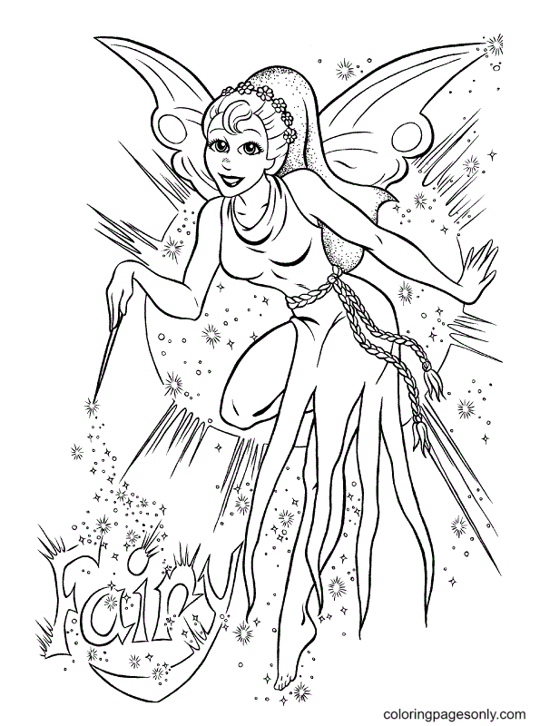 Beautiful Fairy Free Coloring Page