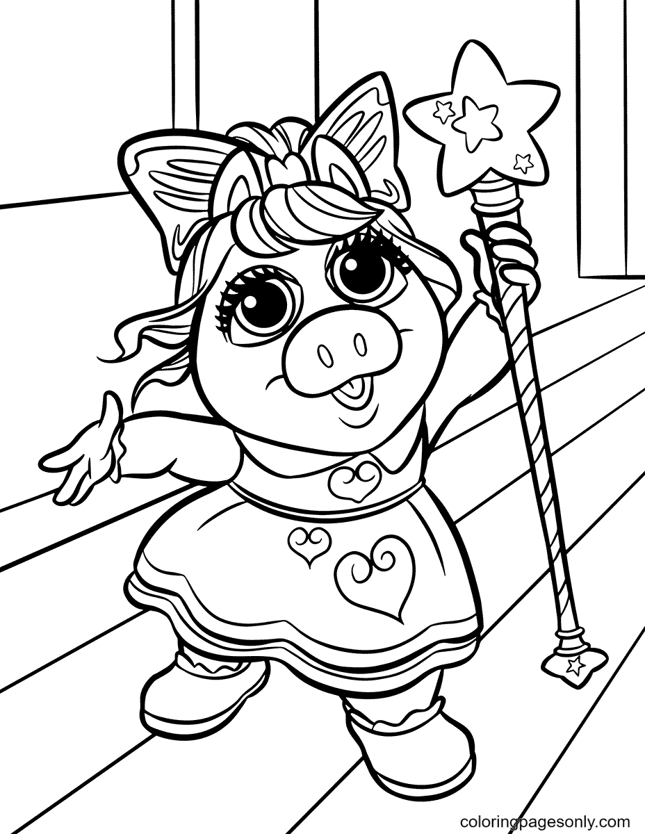 Beautiful Piggy Muppet Babies Coloring Page