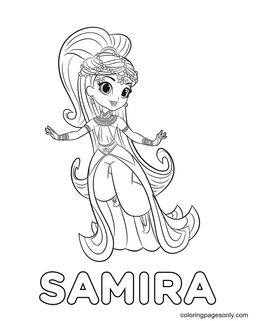 Beautiful Princess Samira Coloring Pages