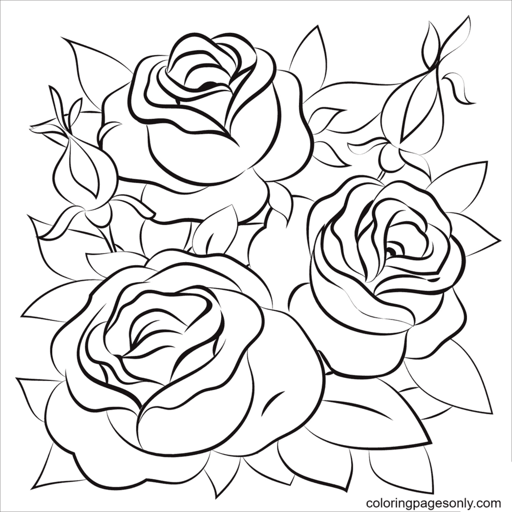 940 Cute Rose Coloring Pages  Latest Free