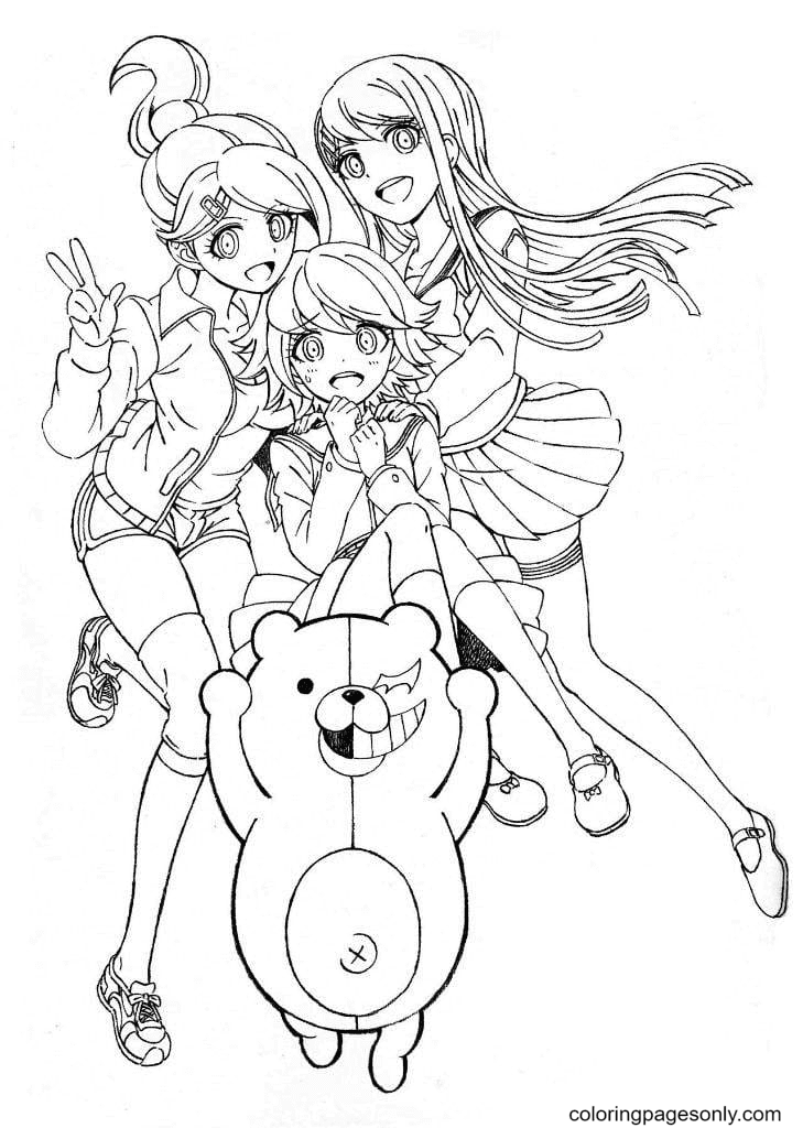 Belles filles avec Monokuma de Danganronpa