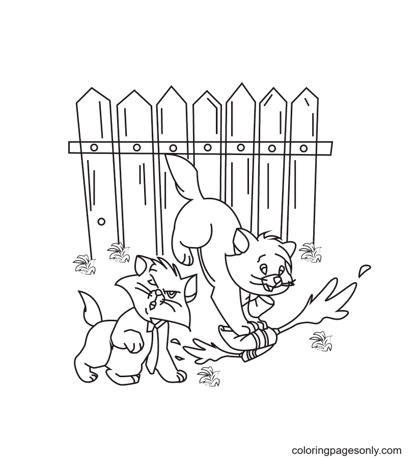 Berlioz with Toulouse Coloring Page