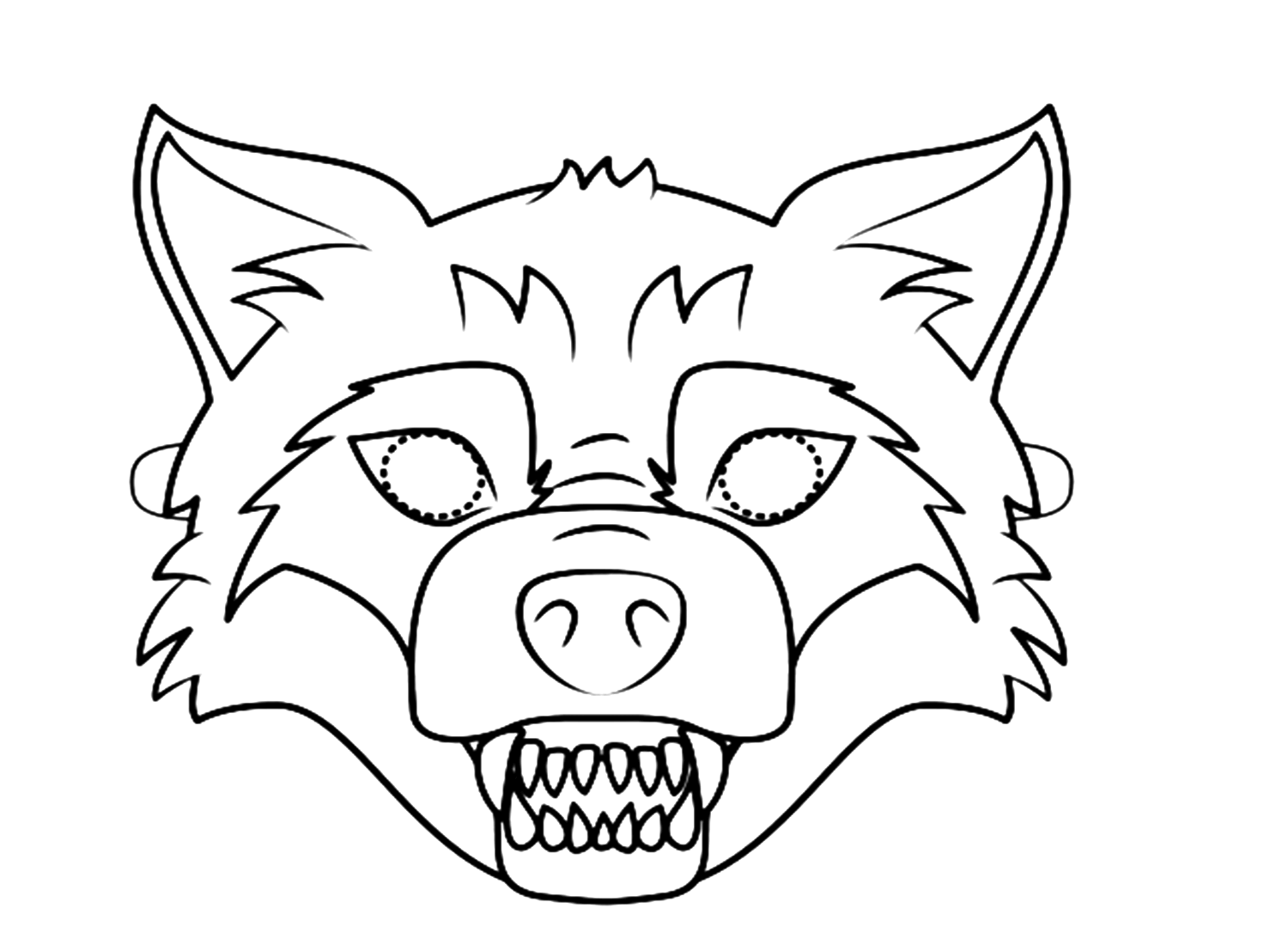 Big Bad Wolf Mask Coloring Pages - Halloween Masks Coloring Pages ...