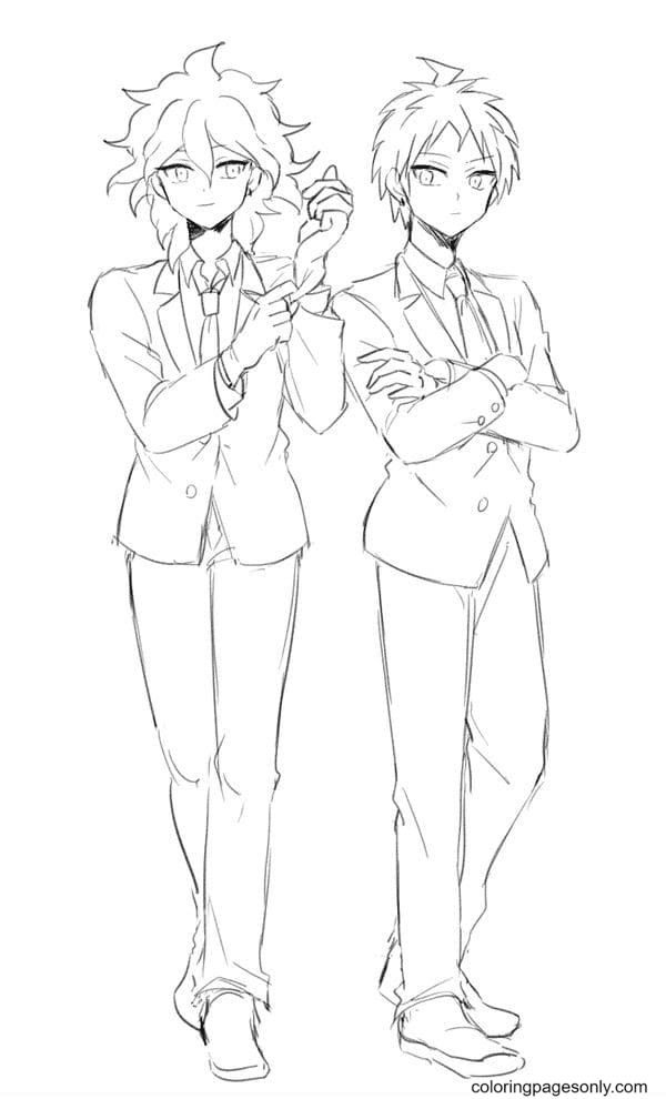 Boys from the anime Danganronpa Coloring Page
