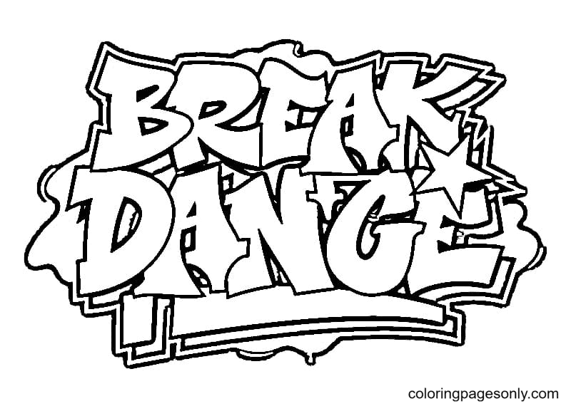 Página para colorir de break dance