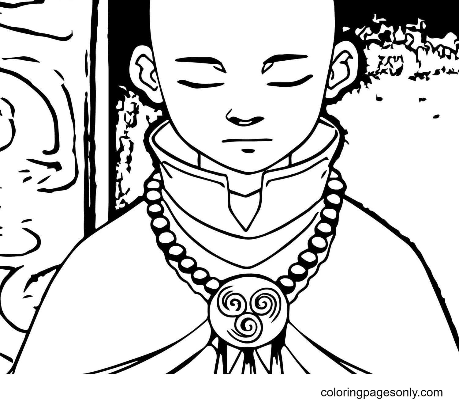Calm Aang Coloring Pages