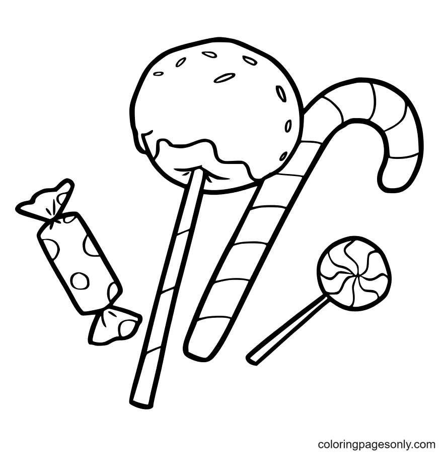 Candy Halloween Coloring Page