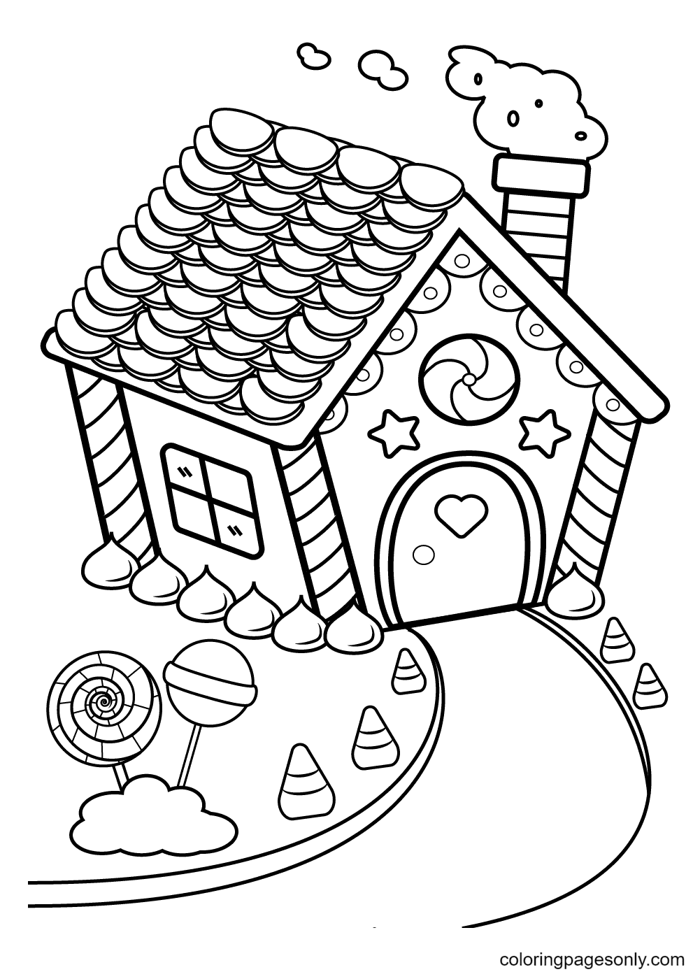Candy House Coloring Pages