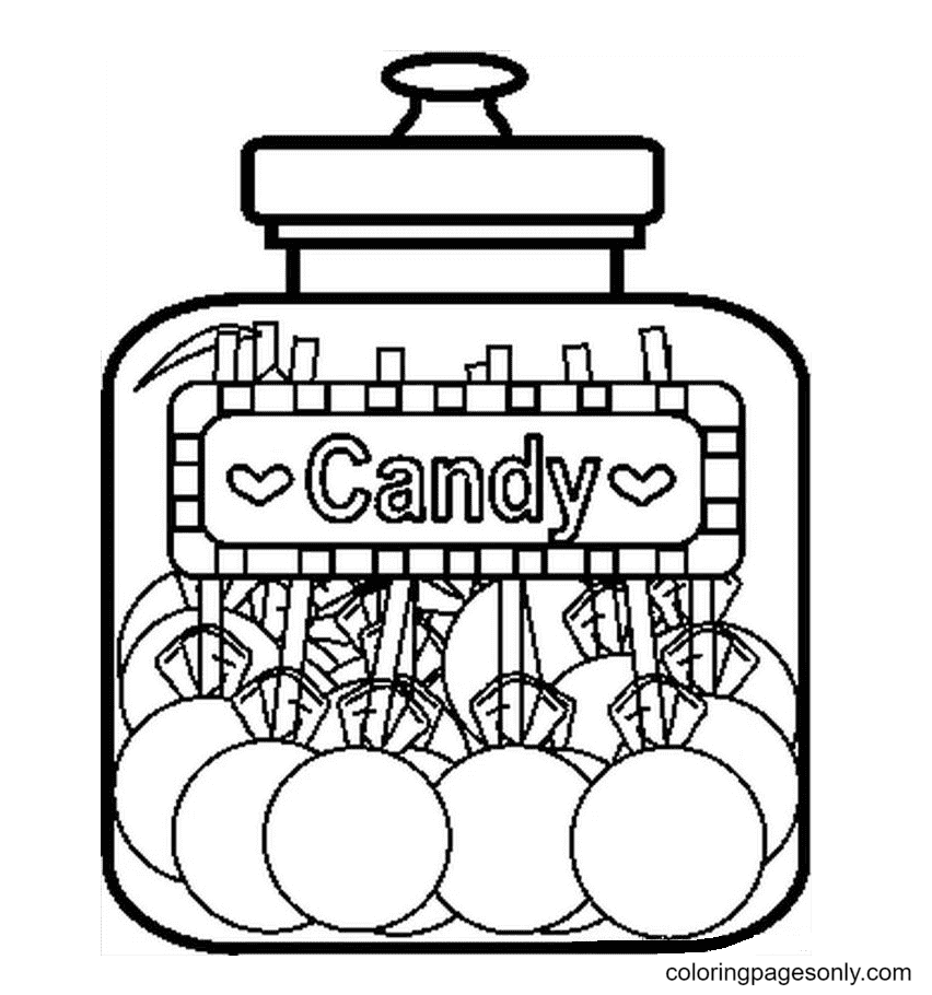 Candy Jar Coloring Page