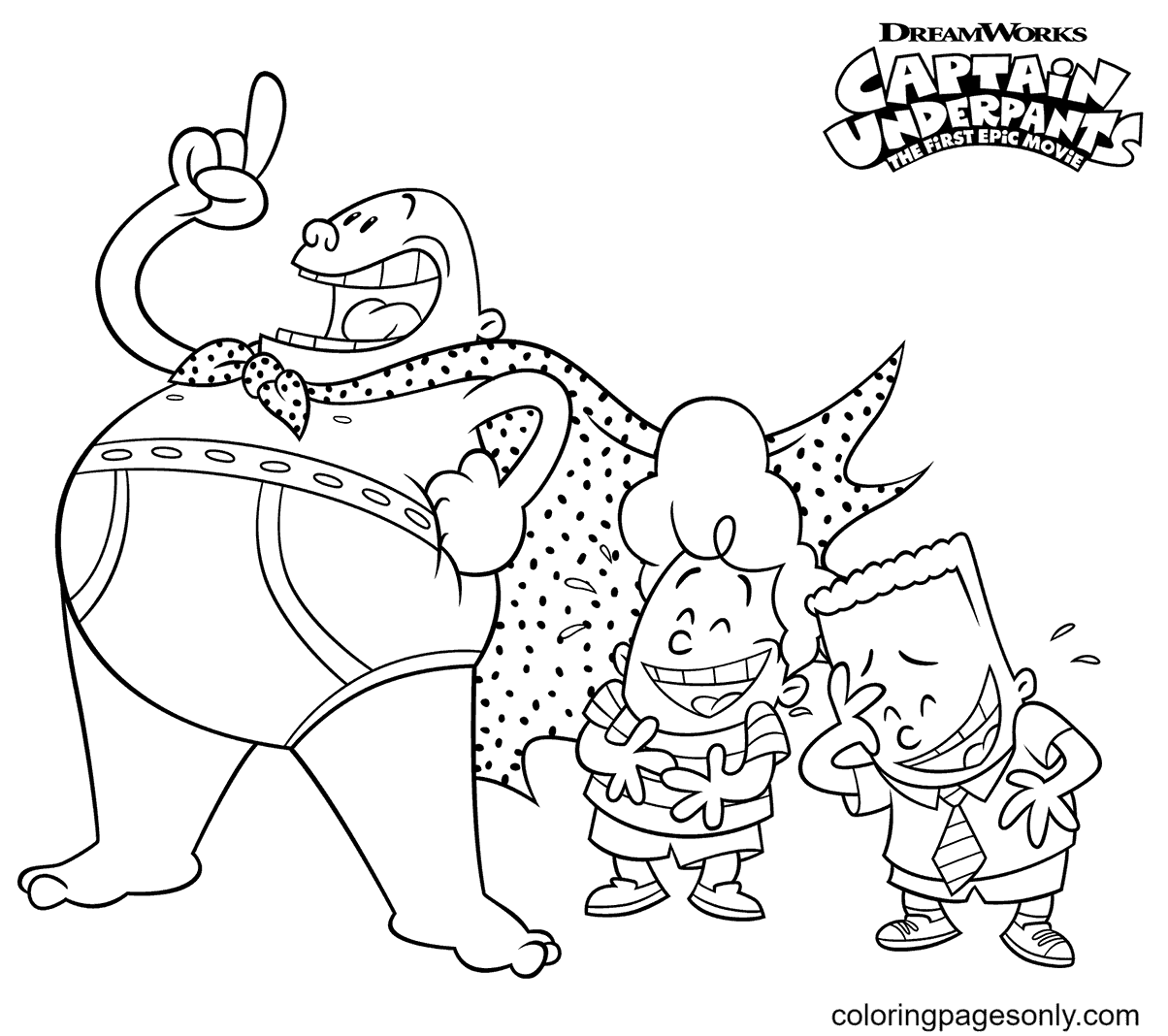 Captain Underpants, George and Harold Coloring Pages