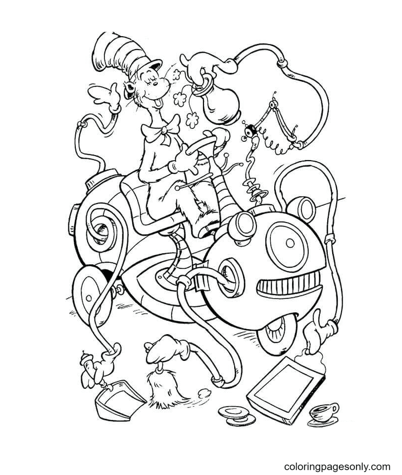 cat in the hat hat coloring page