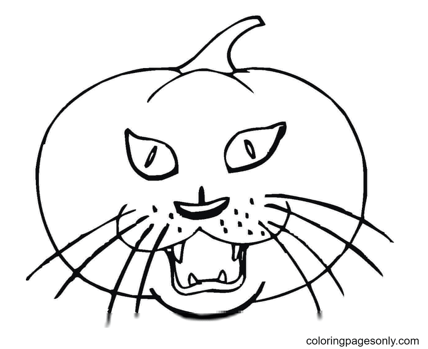 Cat Pumpkin Coloring Pages