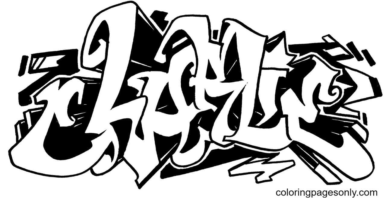 Desenho para colorir Charlie Graffiti