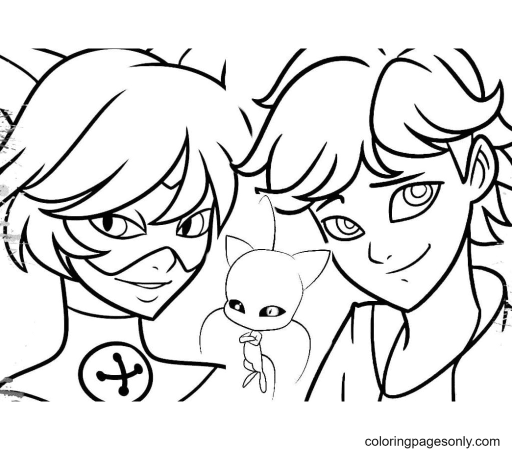 610 Collections Coloring Pages Of Cat Noir  Free