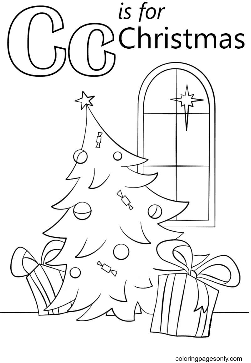 Christmas Letter C Coloring Pages