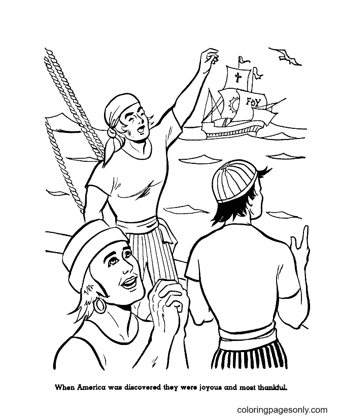 Columbus Day Image Free Coloring Pages