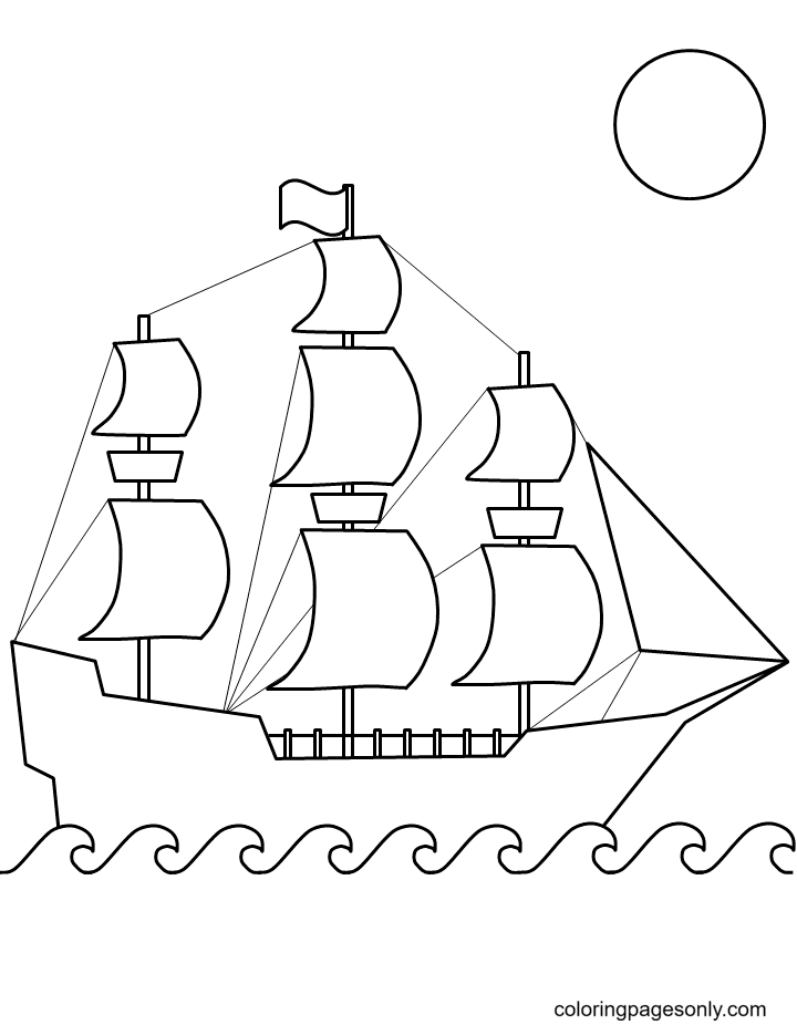 Columbus Day Printable Free Coloring Page