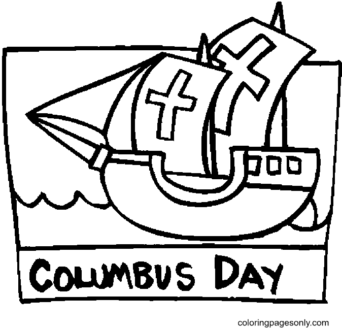 Columbus Day Printable Coloring Page