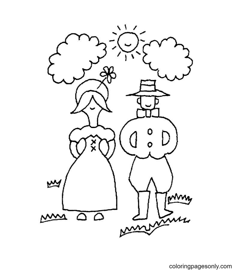 Couple of farmers Coloring Page