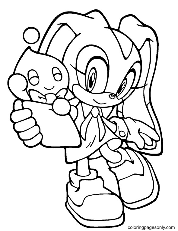 Cream Rabbit Holds Cheese Coloring Page
