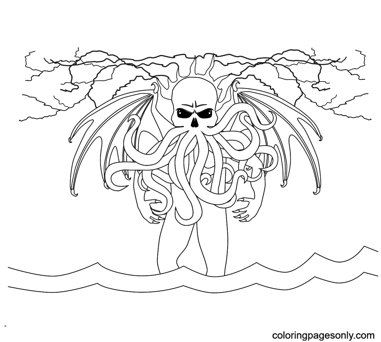 Cthulhu Halloween Monster Coloring Pages