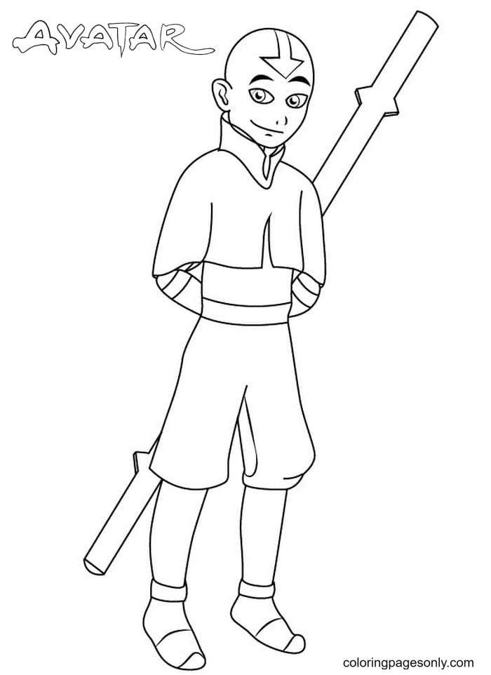 Cute Aang Coloring Pages