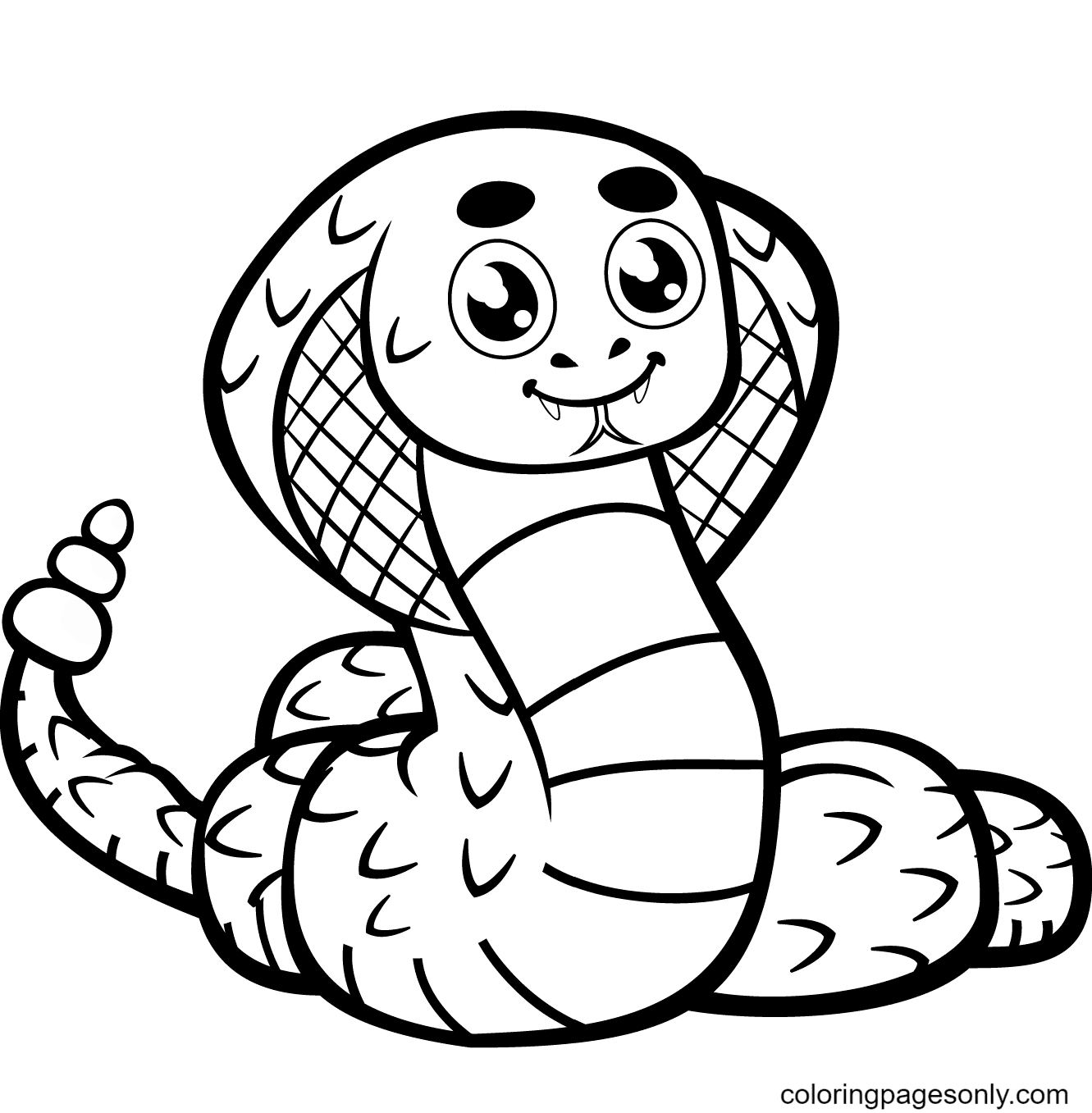 Cute Cobra Coloring Page
