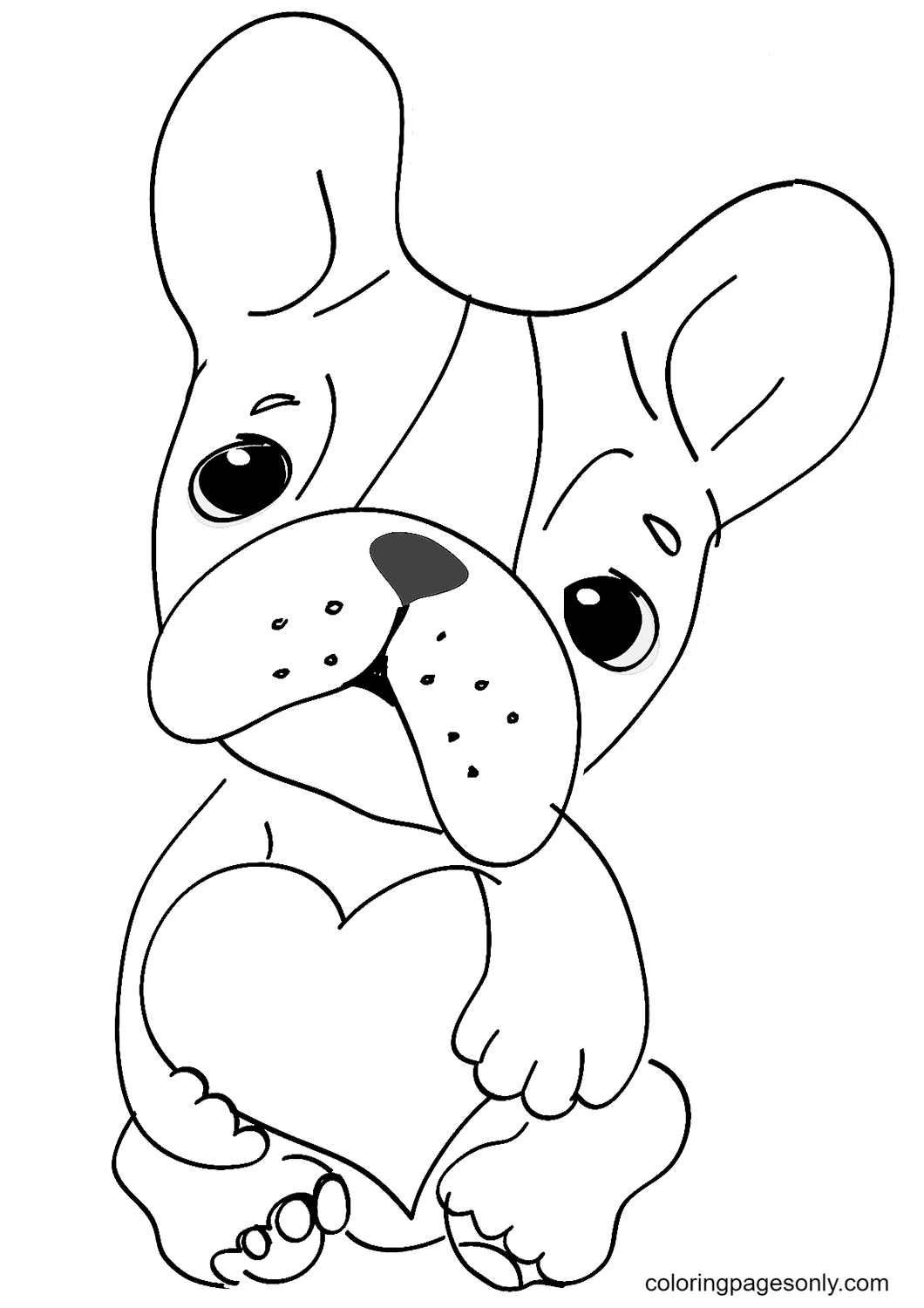 cute dog with heart coloring pages heart coloring pages coloring pages for kids and adults