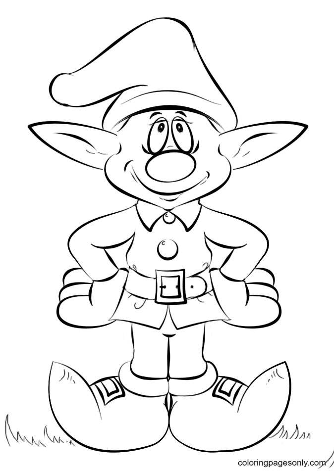 Cute Elf Coloring Pages