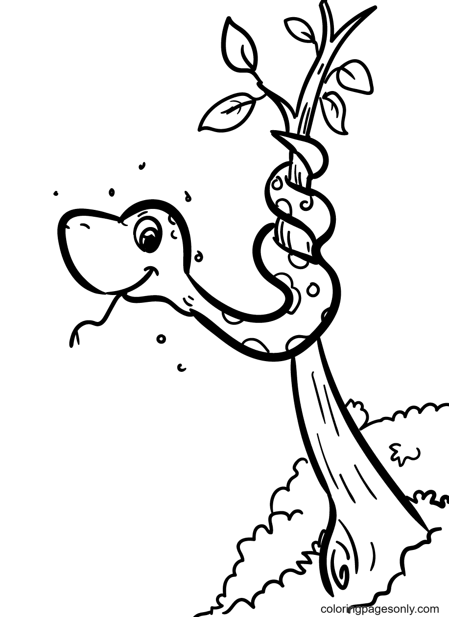 Cute Little Snake Coloring Page